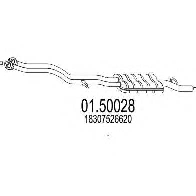 Средний глушитель выхлопных газов 01.50028 MTS