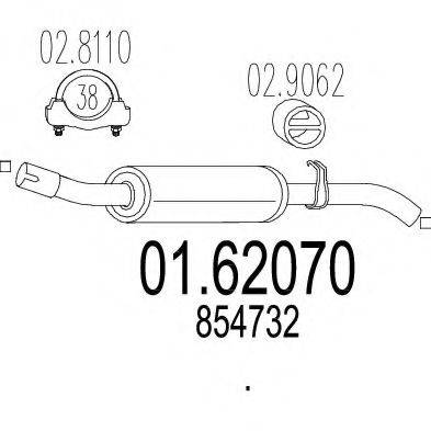 Глушитель выхлопных газов конечный 01.62070 MTS