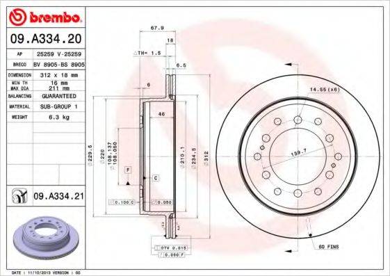 Тормозной диск BS 8905 BRECO