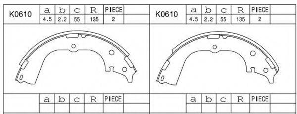 Комлект тормозных накладок K0610 ASIMCO