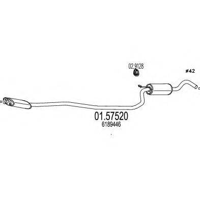 Средний глушитель выхлопных газов 01.57520 MTS