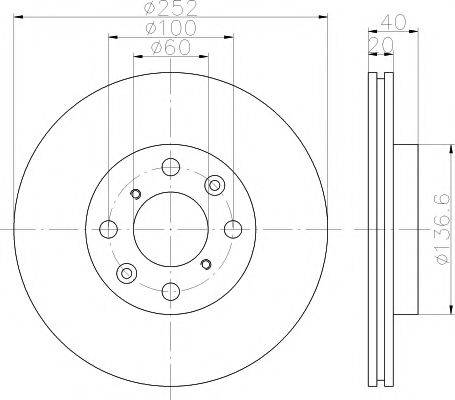 Тормозной диск 8DD 355 112-971 HELLA PAGID