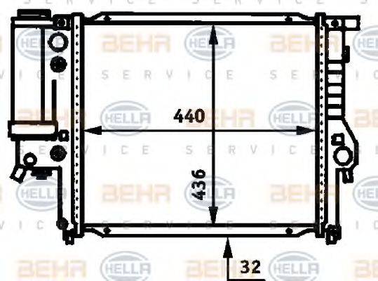 Радиатор, охлаждение двигателя 8MK 376 713-171 HELLA