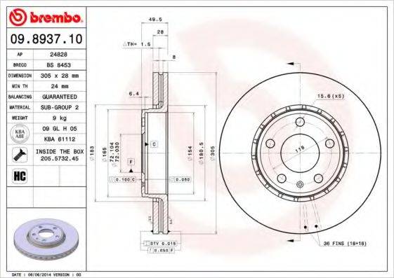 Рисунок 09.8937.10 BREMBO