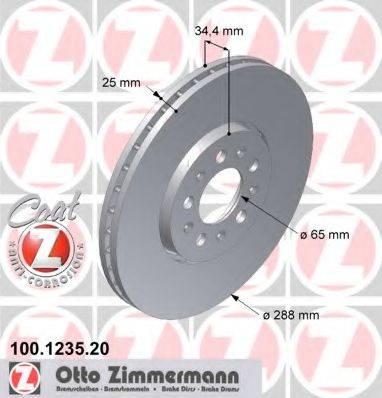 Тормозной диск передний 100.1247.20 ZIMMERMANN