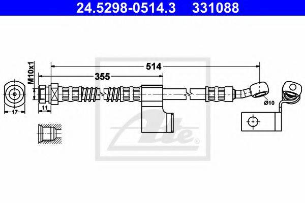 Тормозной шланг T 30 059 BREMBO