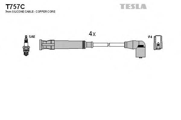 Комплект проводов зажигания T757C TESLA