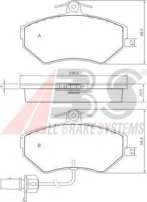 Комплект тормозных колодок P 85 044 A.B.S.