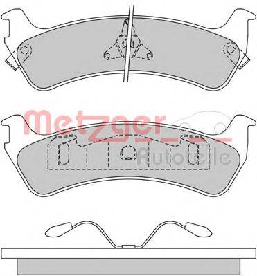 Комплект тормозных колодок, дисковый тормоз 1170434 METZGER