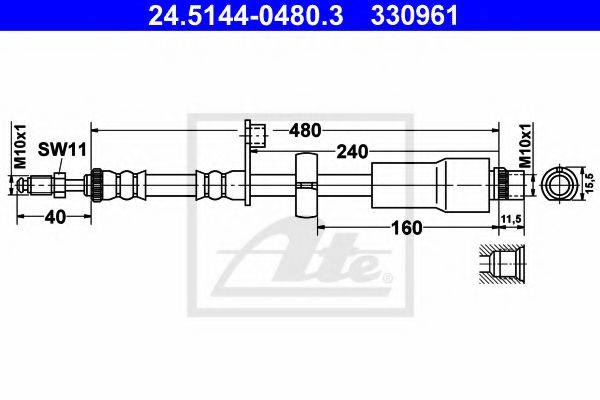 Тормозной шланг T 61 112 BREMBO