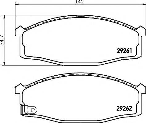 Комплект тормозных колодок, дисковый тормоз 8DB 355 015-011 HELLA PAGID