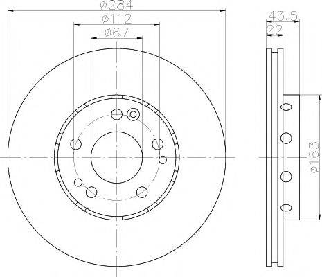 Тормозной диск 8DD 355 103-061 HELLA PAGID