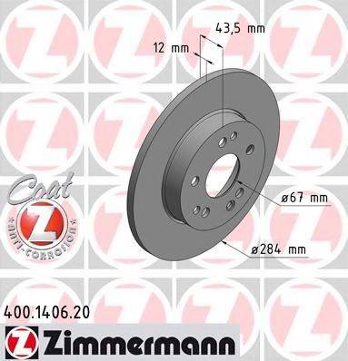 Тормозной диск 400.1406.20 ZIMMERMANN