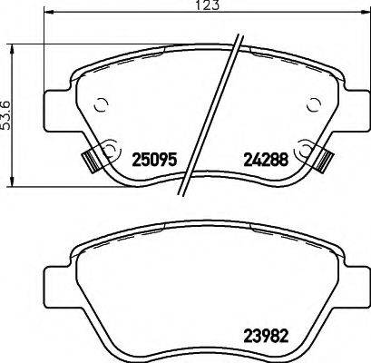 Комплект тормозных колодок, дисковый тормоз 8DB 355 015-441 HELLA