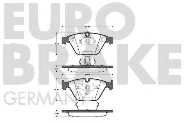 Комплект тормозных колодок, дисковый тормоз 5502221533 EUROBRAKE