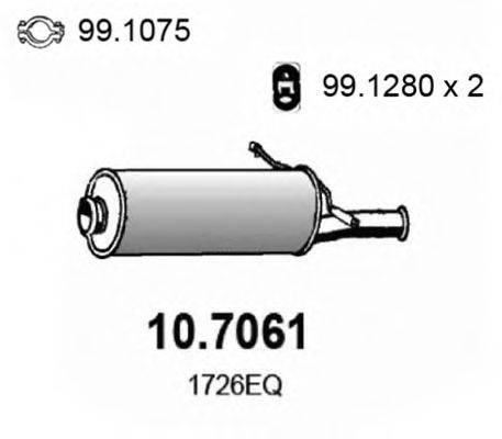 Глушитель выхлопных газов конечный 10.7061 ASSO