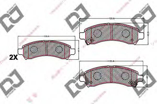 Комплект тормозных колодок, дисковый тормоз BP2181 DJ PARTS