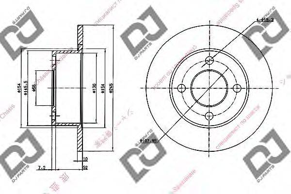 Тормозной диск BD1580 DJ PARTS