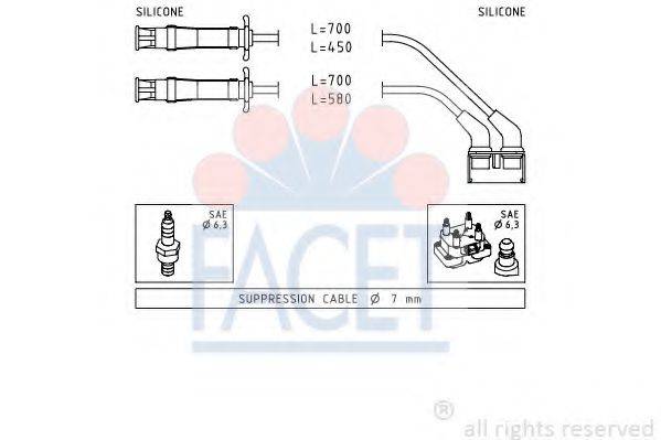 Комплект проводов зажигания 4.9446 FACET