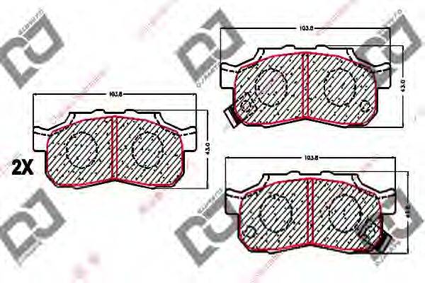 Комплект тормозных колодок BP1750 DJ PARTS