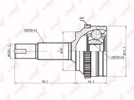 Шарнирный комплект, приводной вал CO-7540A LYNXauto