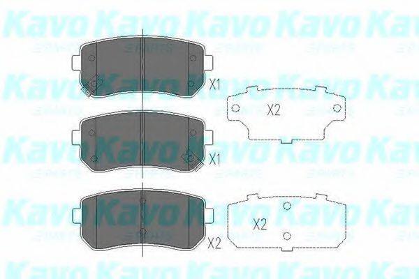 Комплект тормозных колодок, дисковый тормоз KBP-4007 KAVO PARTS