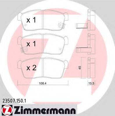 Комплект тормозных колодок, дисковый тормоз 23507.150.1 ZIMMERMANN