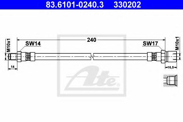 Тормозной шланг 83.6101-0240.3 ATE