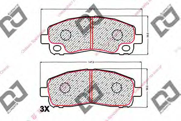 Комплект тормозных колодок, дисковый тормоз BP1809 DJ PARTS