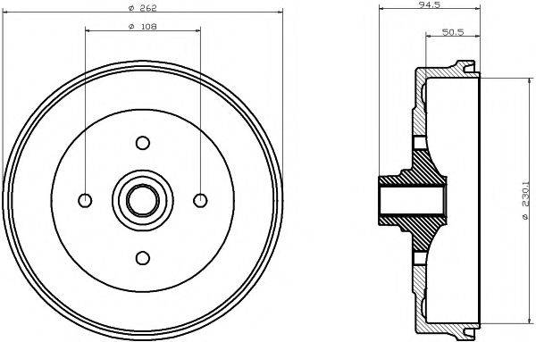 Тормозной барабан 8DT 355 301-251 HELLA PAGID