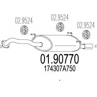 Глушитель выхлопных газов конечный 01.90770 MTS