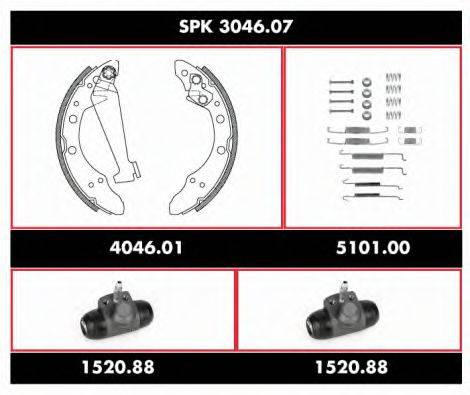 Комплект тормозов, барабанный тормозной механизм SPK 3046.07 WOKING