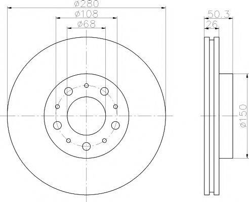 Тормозной диск 8DD 355 103-671 HELLA PAGID