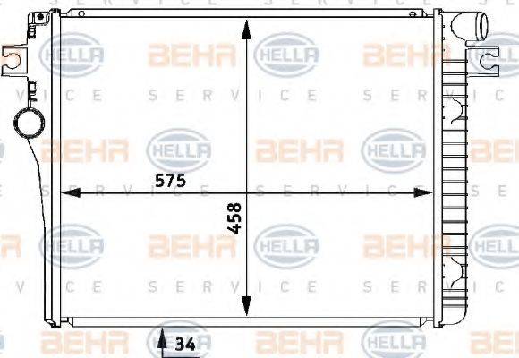 Радиатор, охлаждение двигателя 8MK 376 711-411 HELLA