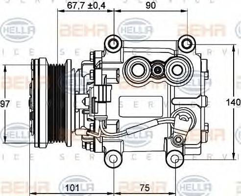 Компрессор, кондиционер 8FK 351 134-221 HELLA