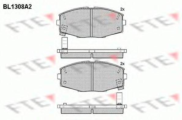 Комплект тормозных колодок, дисковый тормоз BL1308A2 FTE