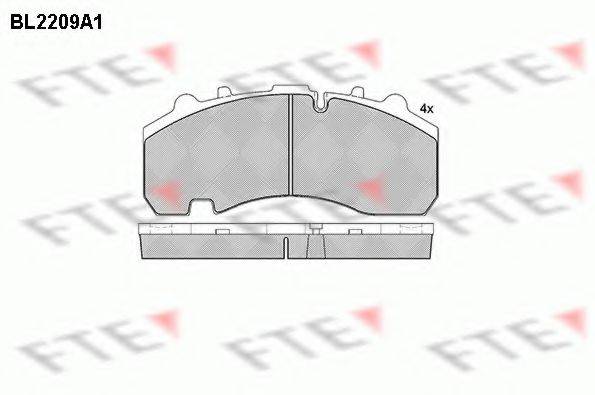 Комплект тормозных колодок, дисковый тормоз BL2209A1 FTE