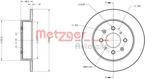 Тормозной диск 6110400 METZGER