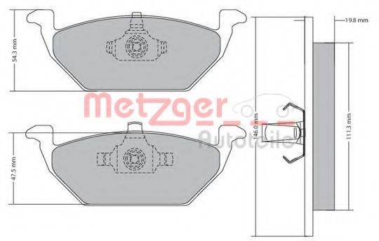 Комплект тормозных колодок, дисковый тормоз 1170027 METZGER