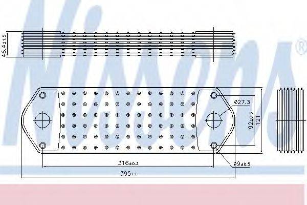 масляный радиатор, двигательное масло 90715 NISSENS