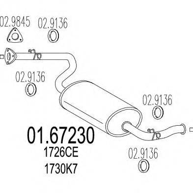 Глушитель выхлопных газов конечный 01.67230 MTS