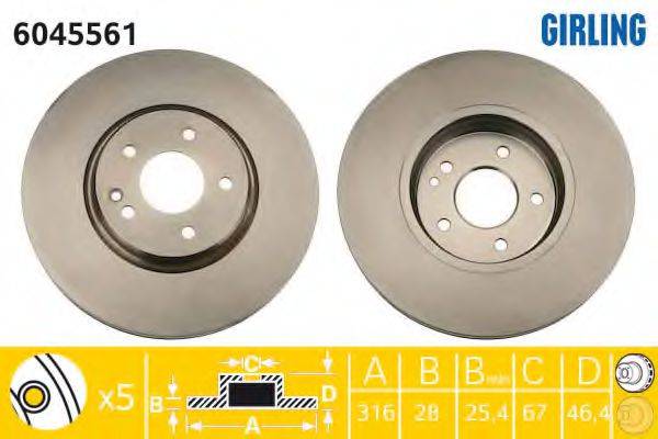 6045561 GIRLING Тормозной диск 6045561 GIRLING