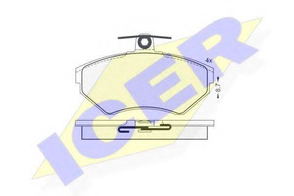Комплект тормозных колодок, дисковый тормоз 181156 ICER