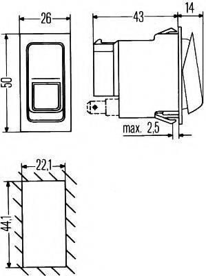 Переключатель 6RH 007 832-731 HELLA