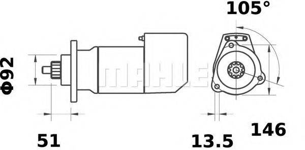 Стартер MS 547 MAHLE ORIGINAL