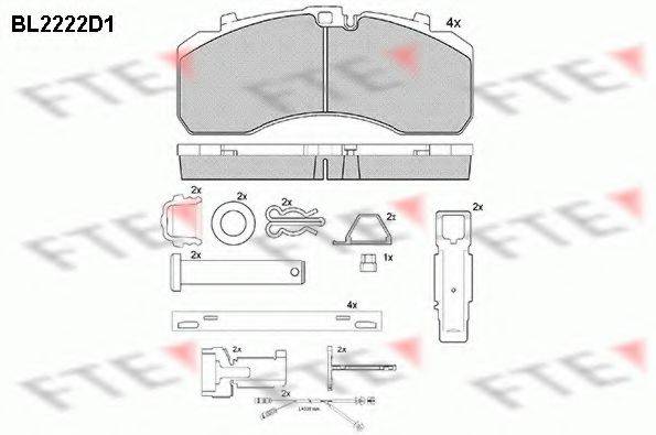 Комплект тормозных колодок, дисковый тормоз BL2222D1 FTE