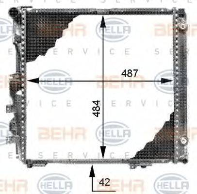 Радиатор, охлаждение двигателя 8MK 376 713-291 HELLA