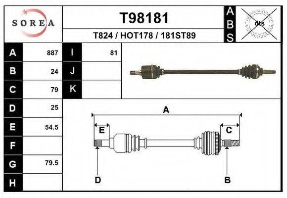 Приводной вал T98181 EAI