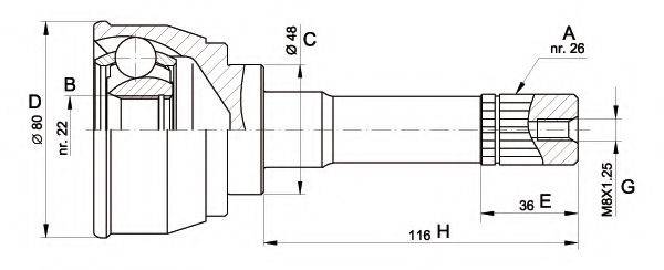 Шарнирный комплект, приводной вал CVJ5367.10 OPEN PARTS