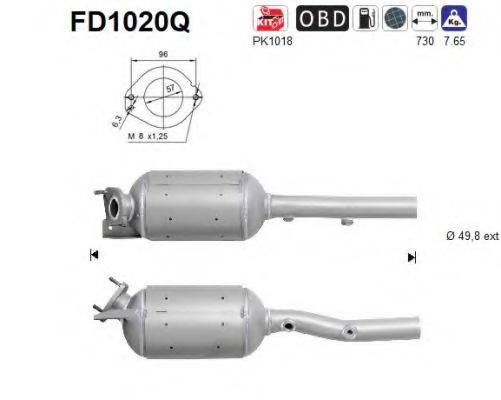 Сажевый / частичный фильтр, система выхлопа ОГ FD1020Q AS